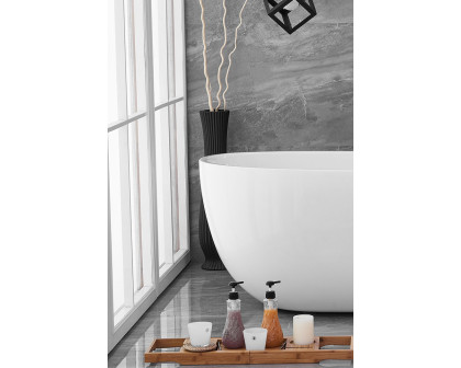 Elegant Soaking Roll Top Bathtub - White, D 67" (BT10767GW)