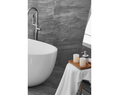 Elegant Soaking Roll Top Bathtub - White, D 67" (BT10767GW)