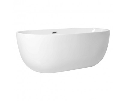 Elegant Soaking Roll Top Bathtub - White, D 67" (BT10767GW)