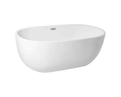 Elegant Soaking Roll Top Bathtub - White, D 67" (BT10767GW)