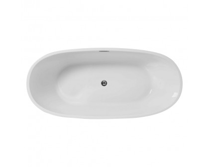 Elegant Soaking Roll Top Bathtub - White, D 67" (BT10767GW)