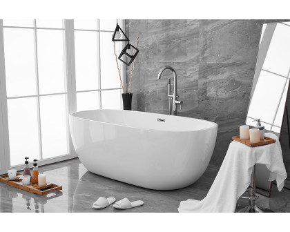 Elegant Soaking Roll Top Bathtub - White, D 70" (BT10770GW)