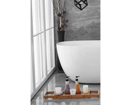 Elegant Soaking Roll Top Bathtub - White, D 70" (BT10770GW)