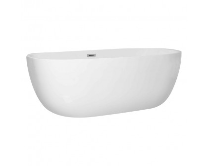 Elegant Soaking Roll Top Bathtub - White, D 70" (BT10770GW)