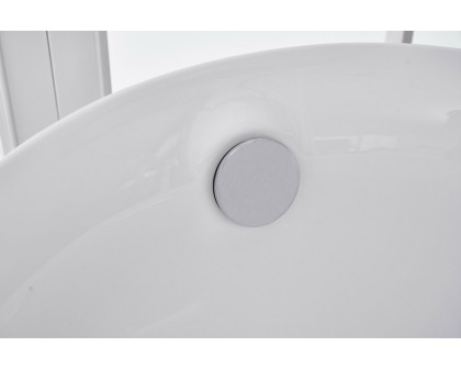 Elegant Soaking Single Slipper Bathtub - White, D 59" (BT10859GW)