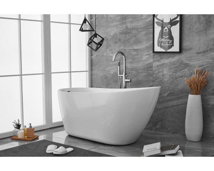 Elegant Soaking Single Slipper Bathtub - White, D 59" (BT10859GW)