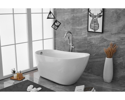 Elegant Soaking Single Slipper Bathtub - White, D 59" (BT10859GW)