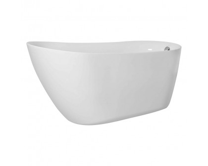 Elegant Soaking Single Slipper Bathtub - White, D 59" (BT10859GW)