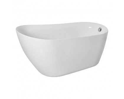 Elegant Soaking Single Slipper Bathtub - White, D 59" (BT10859GW)