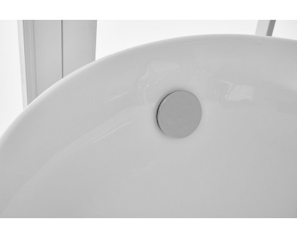 Elegant Soaking Single Slipper Bathtub - White, D 67" (BT10867GW)