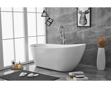 Elegant Soaking Single Slipper Bathtub - White, D 67" (BT10867GW)