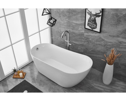 Elegant Soaking Single Slipper Bathtub - White, D 67" (BT10867GW)