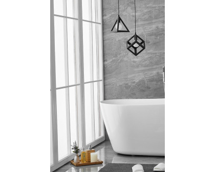 Elegant Soaking Single Slipper Bathtub - White, D 67" (BT10867GW)