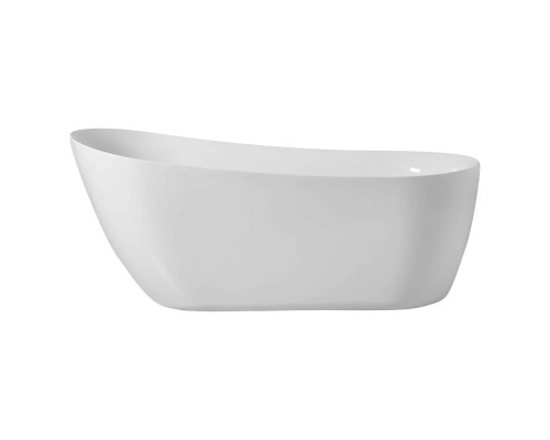 Elegant Soaking Single Slipper Bathtub - White, D 70" (BT10870GW)