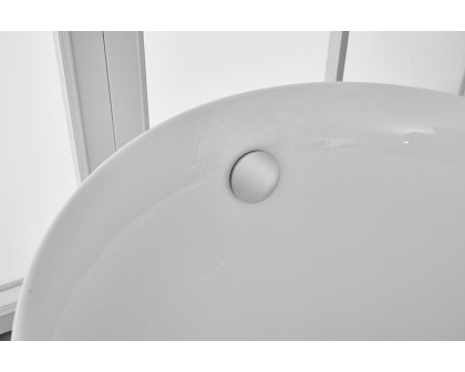 Elegant Soaking Single Slipper Bathtub - White, D 70" (BT10870GW)