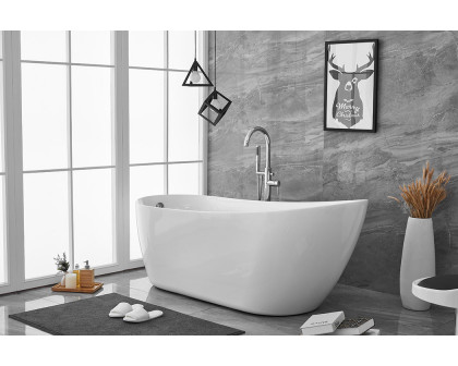 Elegant Soaking Single Slipper Bathtub - White, D 70" (BT10870GW)