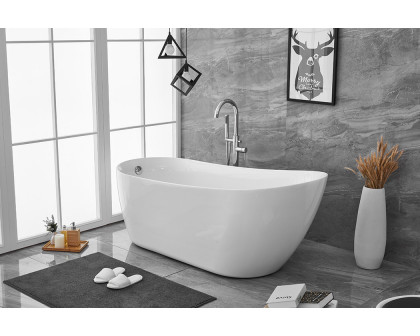 Elegant Soaking Single Slipper Bathtub - White, D 70" (BT10870GW)