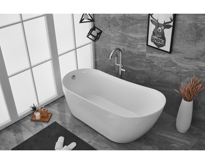 Elegant Soaking Single Slipper Bathtub - White, D 70" (BT10870GW)