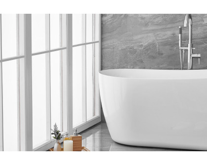 Elegant Soaking Single Slipper Bathtub - White, D 70" (BT10870GW)