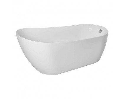 Elegant Soaking Single Slipper Bathtub - White, D 70" (BT10870GW)