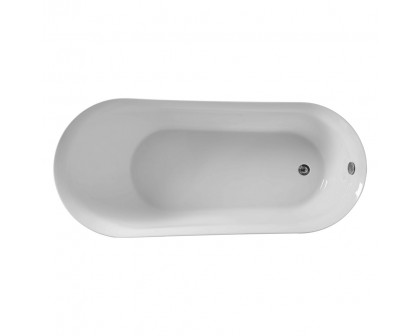 Elegant Soaking Single Slipper Bathtub - White, D 70" (BT10870GW)