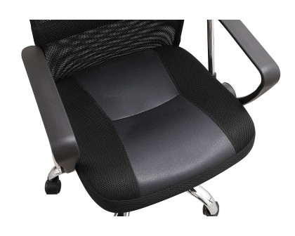 Elegant Script 23"W Vinyl Upholstered Adjustable Chair - Black (CH1001BK)