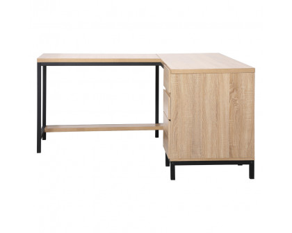 Elegant - Emerson 24" Wide 6 Drawer L-Shaped Office Desk (DF11001MW)