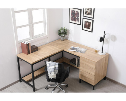 Elegant - Emerson 24" Wide 6 Drawer L-Shaped Office Desk (DF11001MW)