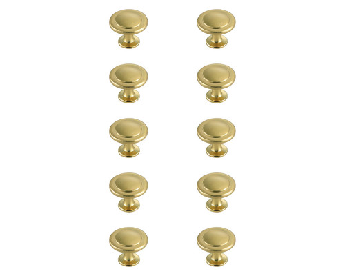 Elegant Cadon Cabinet Knob, Set of 10 - Brushed Gold (KB2005-GD-10PK)