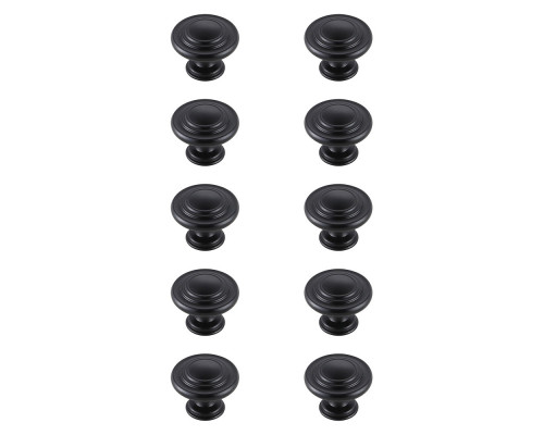 Elegant Cadon Cabinet Knob, Set of 10 - Matte Black (KB2006-MB-10PK)