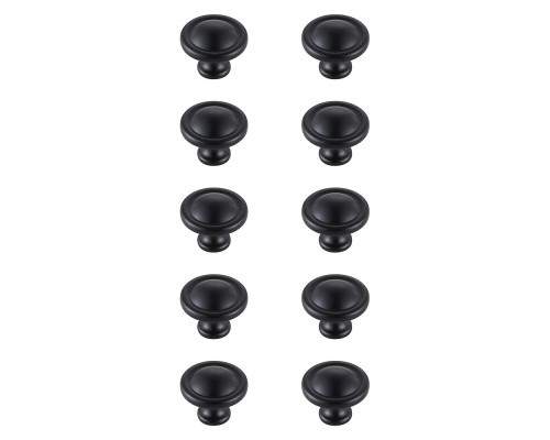 Elegant Cadon Cabinet Knob, Set of 10 - Matte Black (KB2007-MB-10PK)