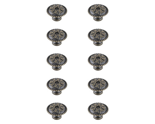 Elegant Cadon Cabinet Knob, Set of 10 - Antique Bronze (KB2011-AB-10PK)