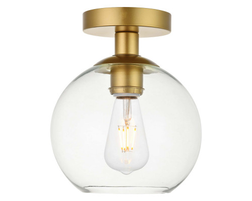 Elegant Baxter 1-Light Flush Mount - Brass, L 7,9" (LD2204BR)