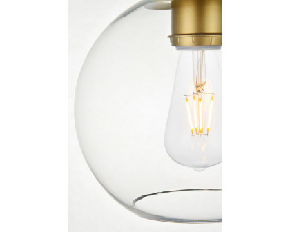 Elegant Baxter 1-Light Flush Mount - Brass, L 7,9" (LD2204BR)