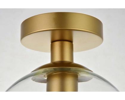 Elegant Baxter 1-Light Flush Mount - Brass, L 7,9" (LD2204BR)