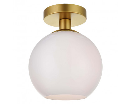 Elegant Baxter 1-Light Flush Mount - Brass, L 7,9" (LD2205BR)