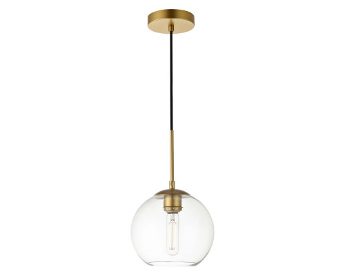 Elegant Baxter 1-Light Pendant - Brass, L 7.9" (LD2206BR)