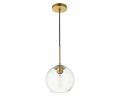 Elegant Baxter 1-Light Pendant - Brass, L 7.9" (LD2206BR)