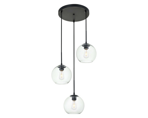 Elegant Baxter 3-Light Pendant - Black, L 18.1" (LD2208BK)