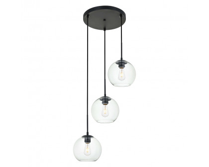 Elegant Baxter 3-Light Pendant - Black, L 18.1" (LD2208BK)