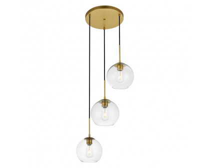 Elegant Baxter 3-Light Pendant - Brass, L 18.1" (LD2208BR)