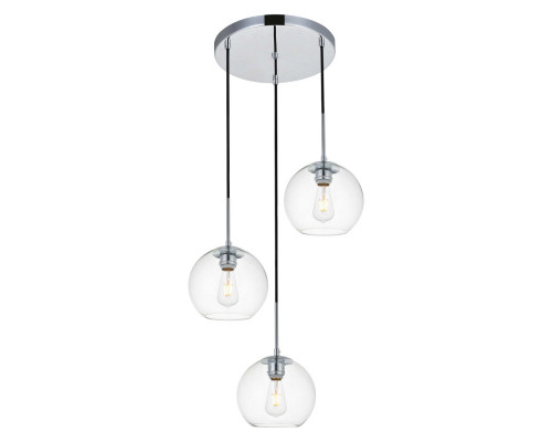 Elegant Baxter 3-Light Pendant - Chrome, L 18.1" (LD2208C)