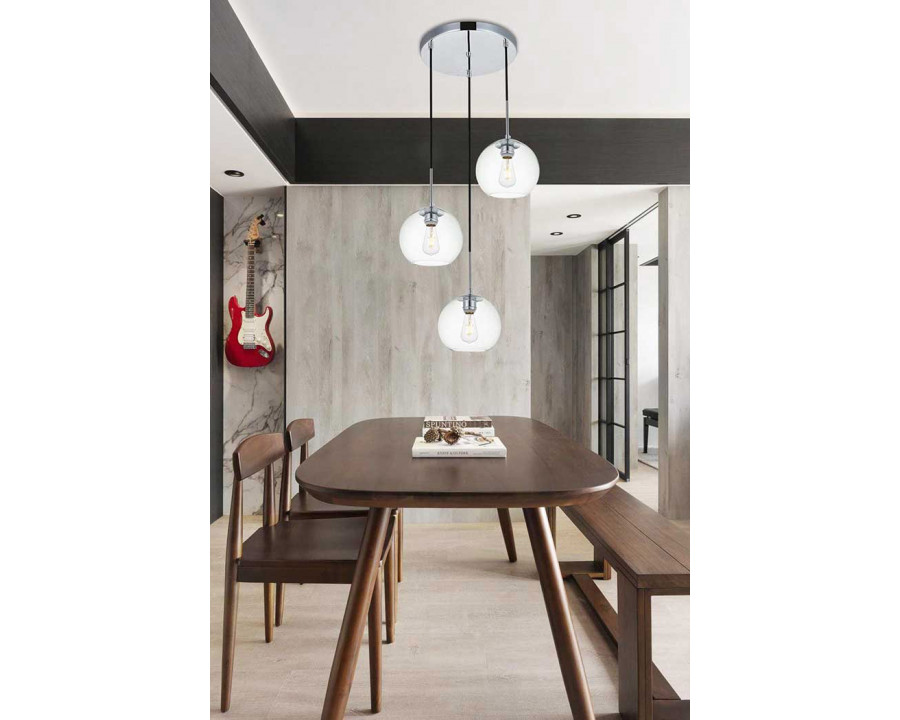 Elegant Baxter 3-Light Pendant - Chrome, L 18.1" (LD2208C)