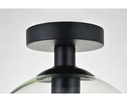 Elegant Baxter 1-Light Flush Mount - Black, L 9.8" (LD2210BK)