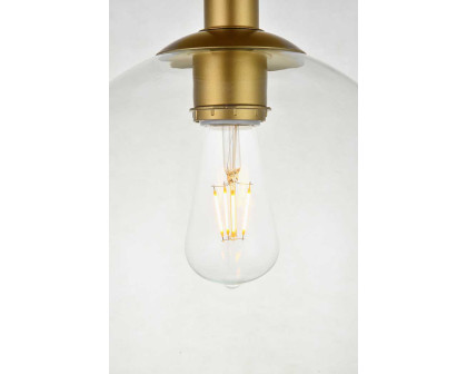 Elegant Baxter 1-Light Flush Mount - Brass, L 9.8" (LD2210BR)