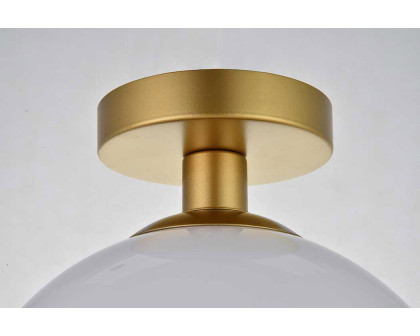 Elegant Baxter 1-Light Flush Mount - Brass, L 9.8" (LD2211BR)