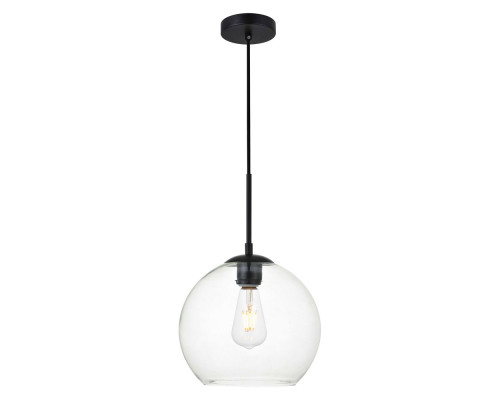 Elegant Baxter 1-Light Pendant - Black, L 9.8" (LD2212BK)