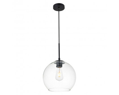 Elegant Baxter 1-Light Pendant - Black, L 9.8" (LD2212BK)