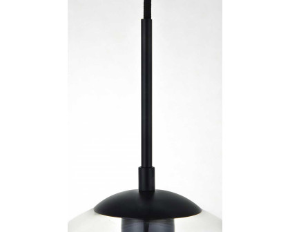 Elegant Baxter 1-Light Pendant - Black, L 9.8" (LD2212BK)