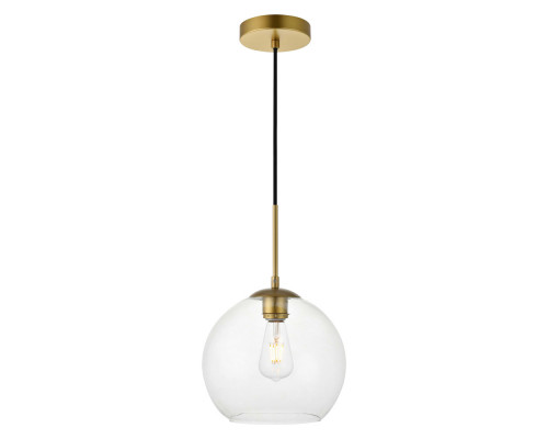 Elegant Baxter 1-Light Pendant - Brass, L 9.8" (LD2212BR)